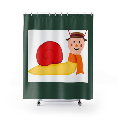 Charming Brian the Snail Shower Curtains
