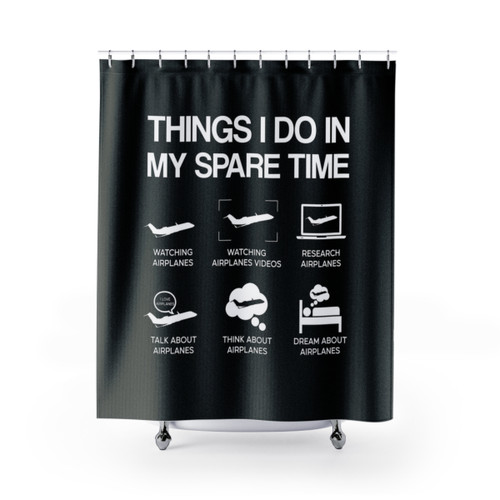 Aviation themed shower curtain for airplane lovers