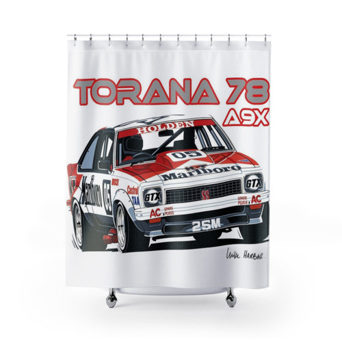 Holden A9X Torana Shower Curtains featuring Peter Brock Design