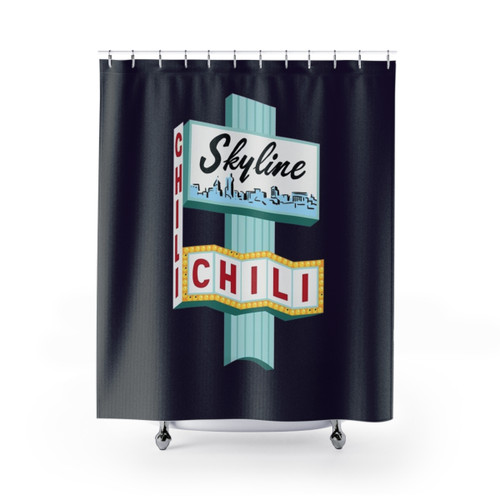 Cincinnati Skyline Chili Shower Curtains