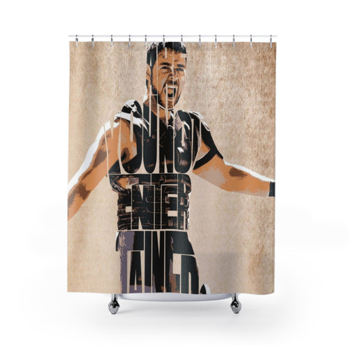 Gladiator-inspired Typographic Shower Curtains