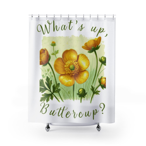 Bright and Cheerful Buttercup Flower Shower Curtain