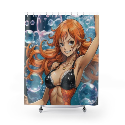 Nami Mermaid Bubbles One Piece Shower Curtain