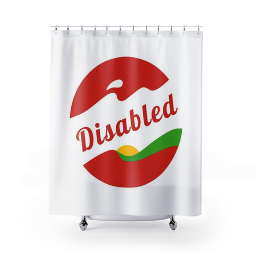 Disabled Babybel Parody Shower Curtains with Funny Cheese Logo Design