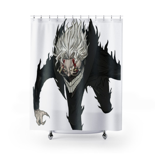 Dandadan Anime Shower Curtains featuring Okarun and Turbo Granny