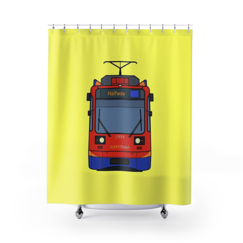 Sheffield Tram Shower Curtain - Unique City Transport Design