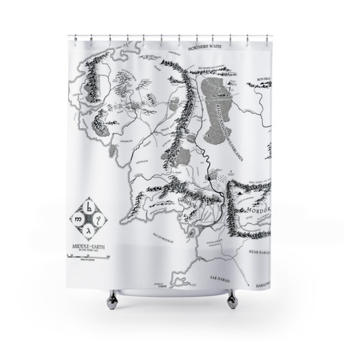 Fantasy Map Shower Curtains for Lord of the Rings Fans