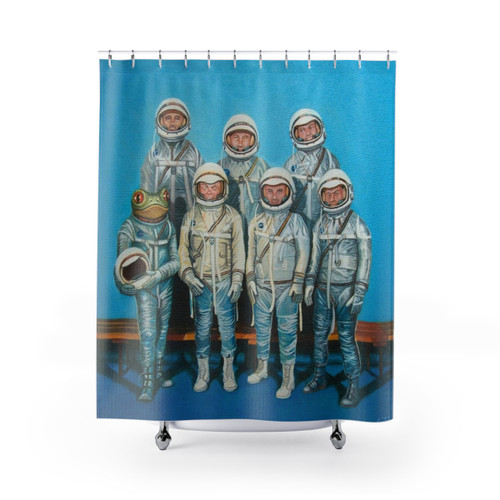 Astronaut Frog Space Race Shower Curtains
