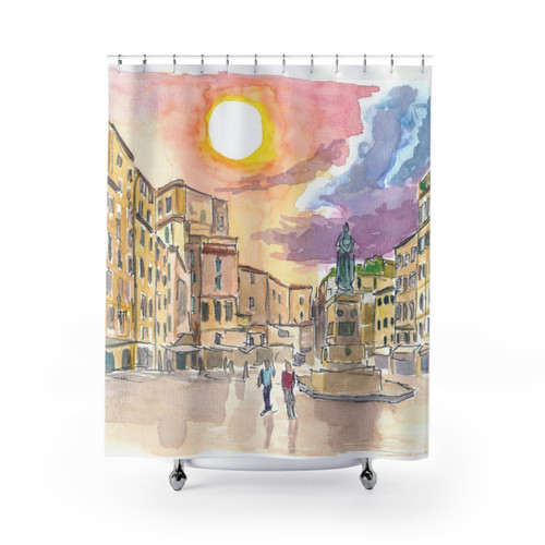 Rome Campo dei Fiori Scenery Shower Curtains