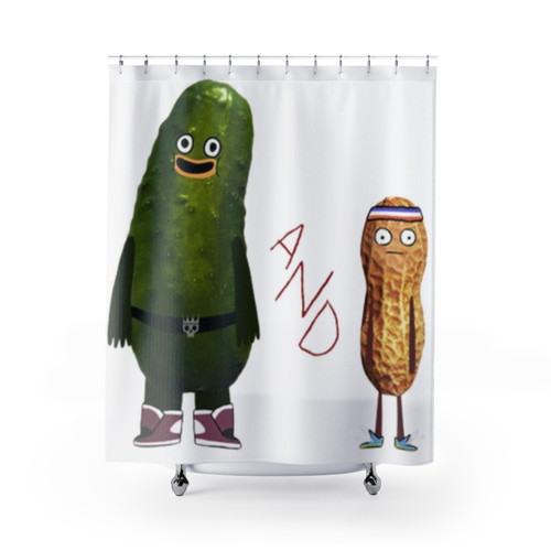 Colorful Pickle and Peanut Shower Curtain