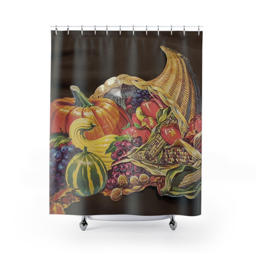 Vintage Autumn Cornucopia Shower Curtain
