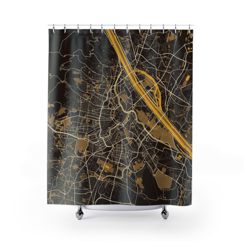 Pastel Vienna City Map Shower Curtain