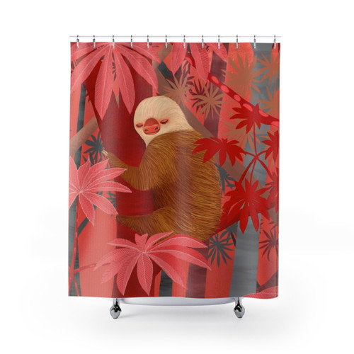 Technicolor Jungle 2 Shower Curtains featuring sloths and nature