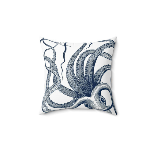 Navy Octopus Decorative Pillow