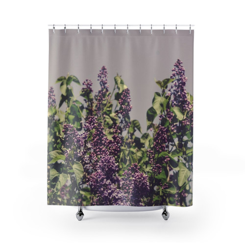 Elegant Lilac Floral Shower Curtain