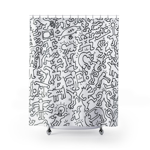 Funky Pop Art Shower Curtain with Designer Animal Print