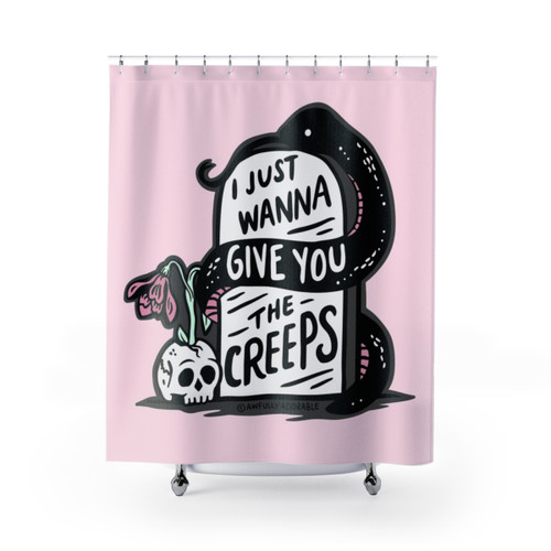 Creepy and Funny Shower Curtain with Halloween Themed Design