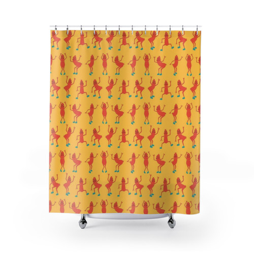 Dancing Sausage Shower Curtain - Funny Cartoon Design