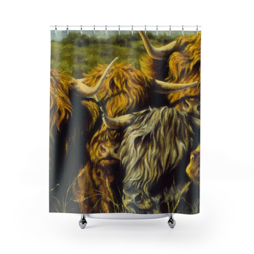 Hairy Highland Cow Shower Curtain