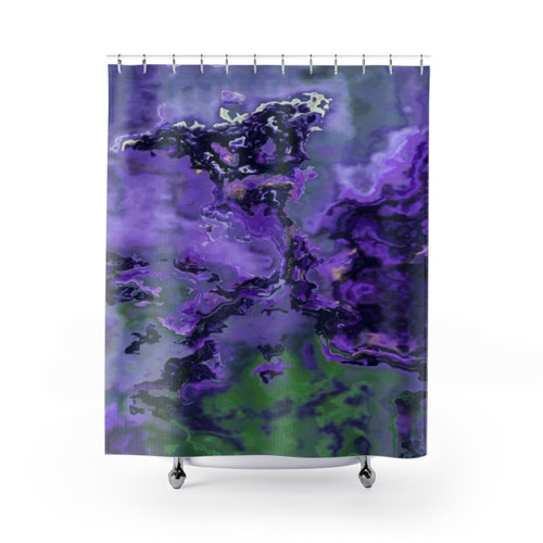 Purple Marble Pattern Shower Curtains