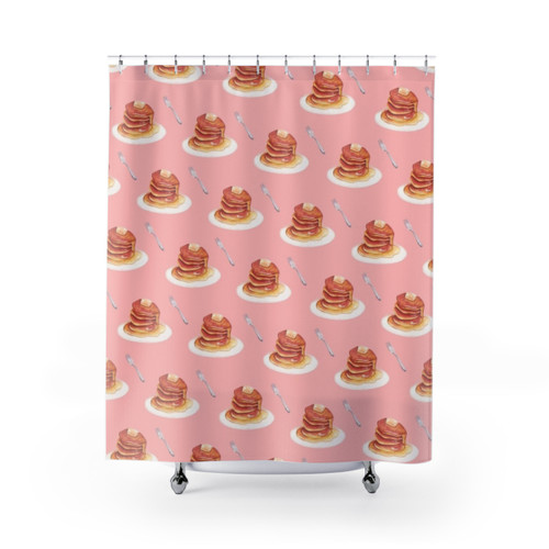 Whimsical Pancake Pattern Shower Curtains