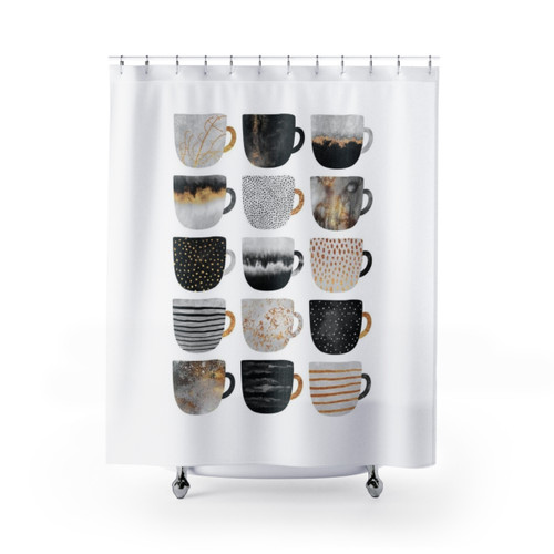 Beautiful coffee cup shower curtains