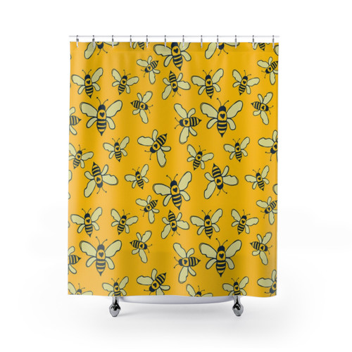 Honey Maker Shower Curtains with Bee Design