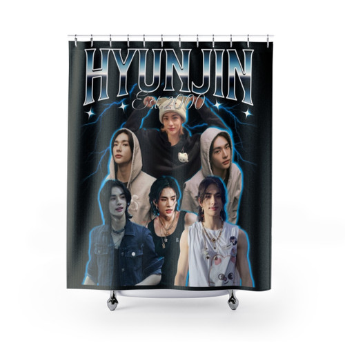 Hyunjin 90s Themed Shower Curtain