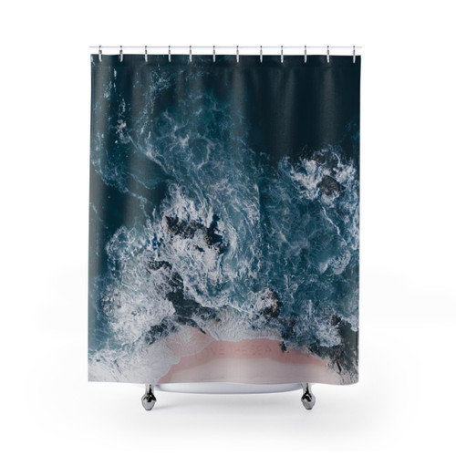 Aerial Beach Print Shower Curtains