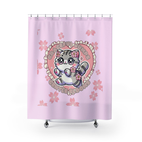 Gentle Blooms Kawaii Shower Curtains - Pastel Floral Design