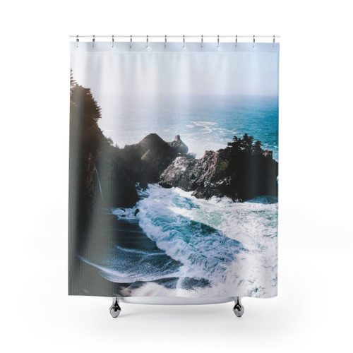 On The Edge Shower Curtains featuring a stunning nature-inspired design