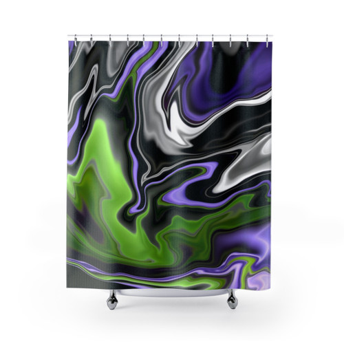Fluid Abstract Pattern Shower Curtains