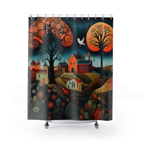 Artistic Folk Art Shower Curtain