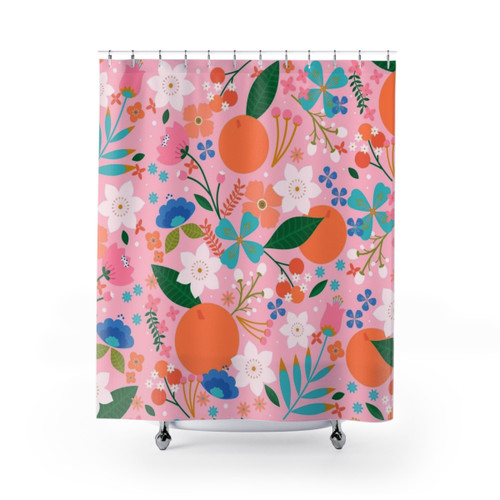 Orange Blossom Shower Curtains