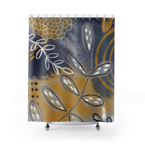 Abstract floral pattern shower curtain