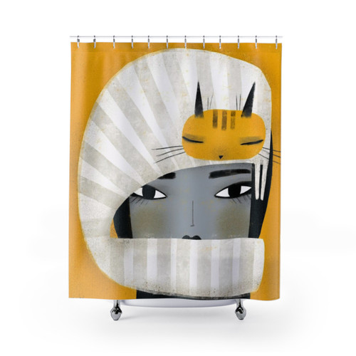 Cat Art Fashion Shower Curtains