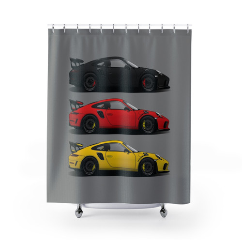 GT3 RS Shower Curtains in German Flag Colors