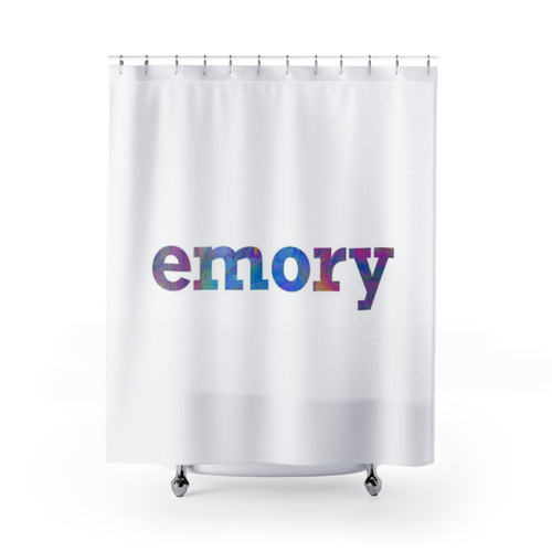 Emory University Rainbow Text Shower Curtains