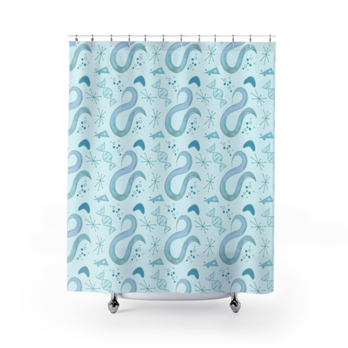C Elegans Nematode Model Organism Shower Curtain