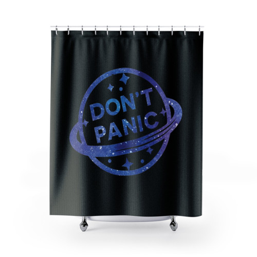 Vintage Don't Panic Shower Curtains