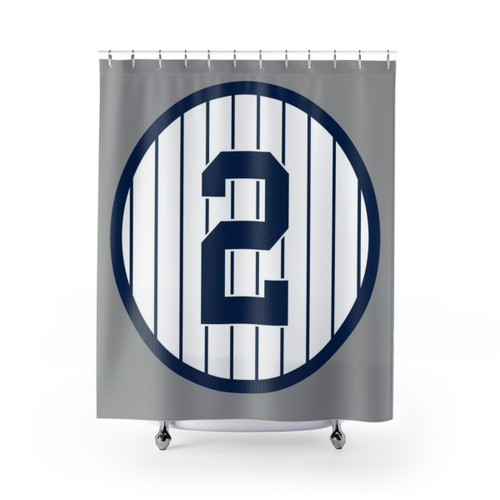 Derek Jeter #2 Jersey Shower Curtains
