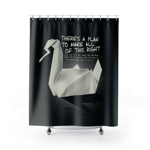 Prison Swan Origami Shower Curtains