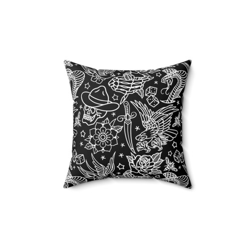 American Traditional Tattoo Flash Print Pillow