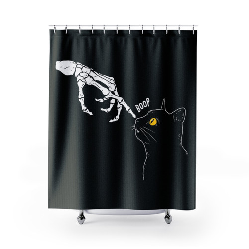 Spooky Boop Horror Cat Shower Curtain