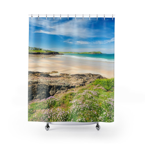 Polzeath Beach Cornwall Shower Curtain