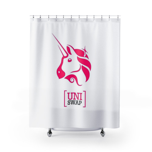 Unicorn Crypto Themed Shower Curtain