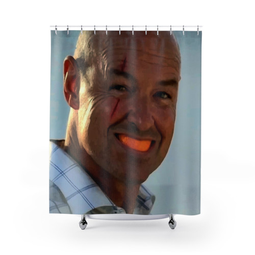 Orange Slice Shower Curtains featuring the character John Locke from the TV show Lost