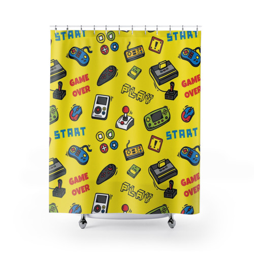Retro Computer Games Shower Curtain