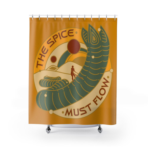 The Spice Must Flow Shower Curtains - Dune-Inspired Design