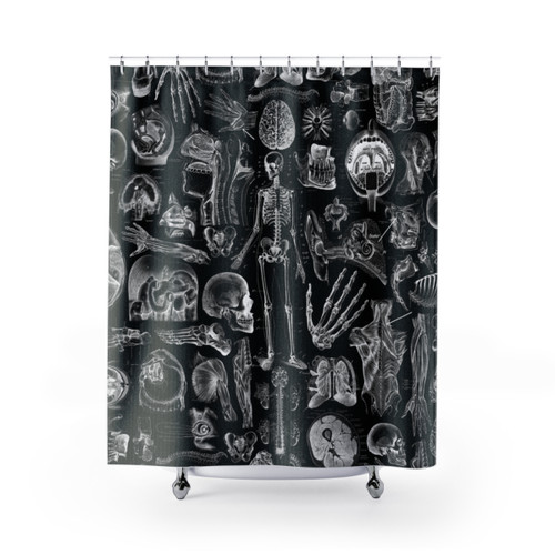 Anatomical Horror Black Shower Curtains